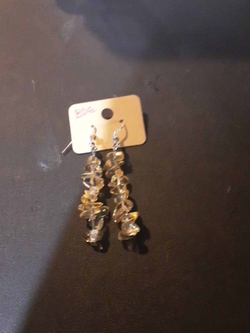 Gold-Tone Clear Crystal Chip Dangle Earrings